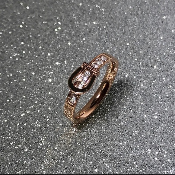 3 For $35 585 Rose Gold Plated “Forever Love” Buckle Ring - Picture 3 of 6